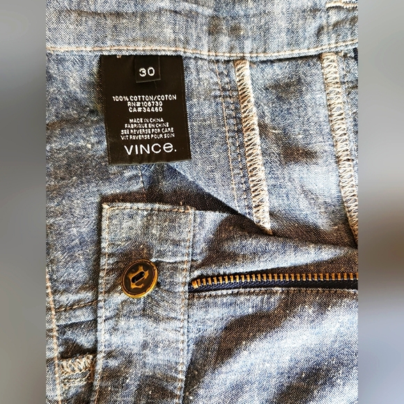 Vince Chambray Boyfriend Fit Cropped Trouser Size 30 - Picture 7 of 7